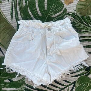 White Denim Shorts S Bershka